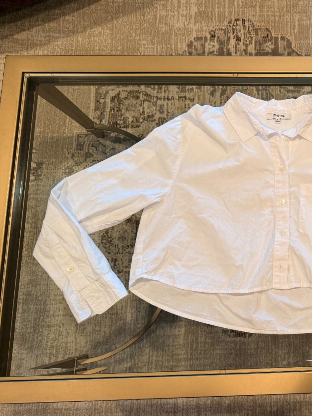 Madewell Cropped Classic Button-Up Shirt - White